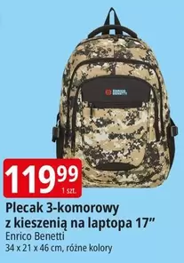 Plecak 3-komorowy z kieszenią na laptopa 17"