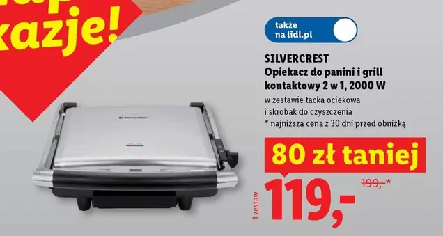 Silvercrest - Opiekacz do panini i grill kontaktowy 2 w 1