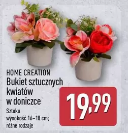 Bukiet sztucznych kwiatów w doniczce