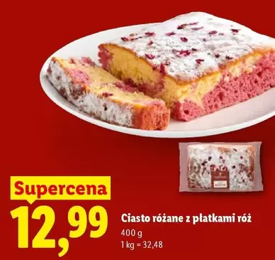 Ciasto różane z płatkami róż