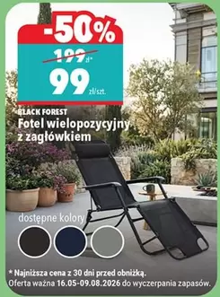 Black - Fotel wielopozycyjny z zagłówkiem