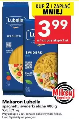Makaron spaghetti, świderki eliche