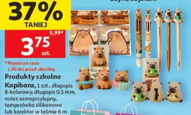 Mm - Produkty szkolne Kapibara, długopis 8-kolorowy, długopis 0,5 mm, notes samoprzylepny, temperówka silikonowa lub korektor w taśmie 6 m