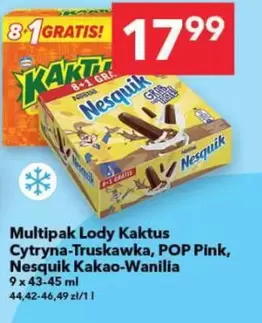 Pop - Lody Kaktus Citryna-Truskawka, POP Pink, Kakao-Wanilia