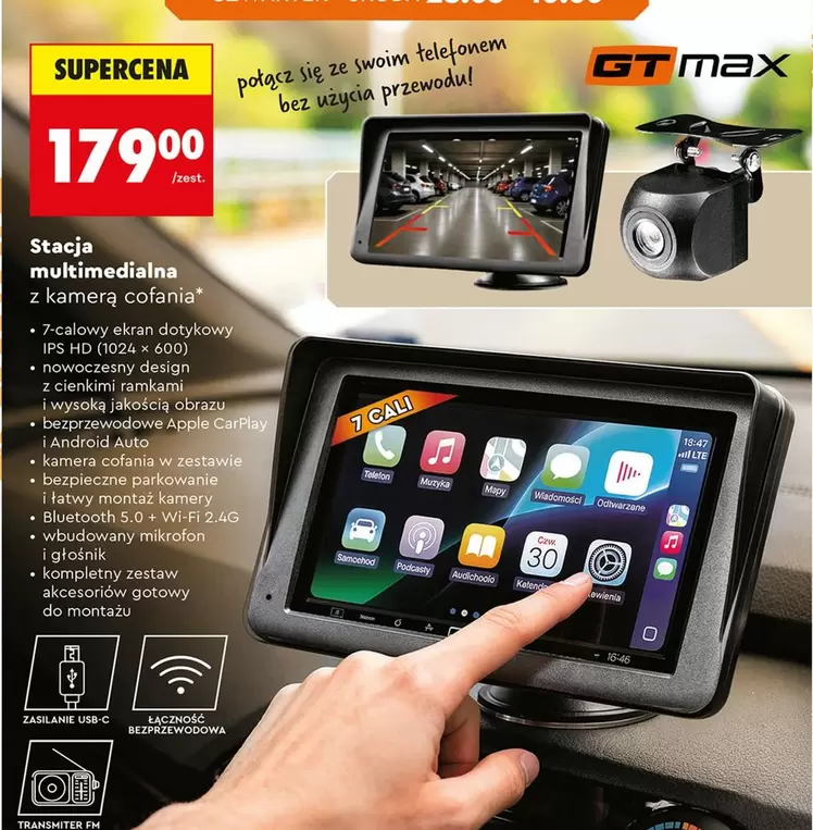 Android - Stacja multimedialna z kamerą cofania