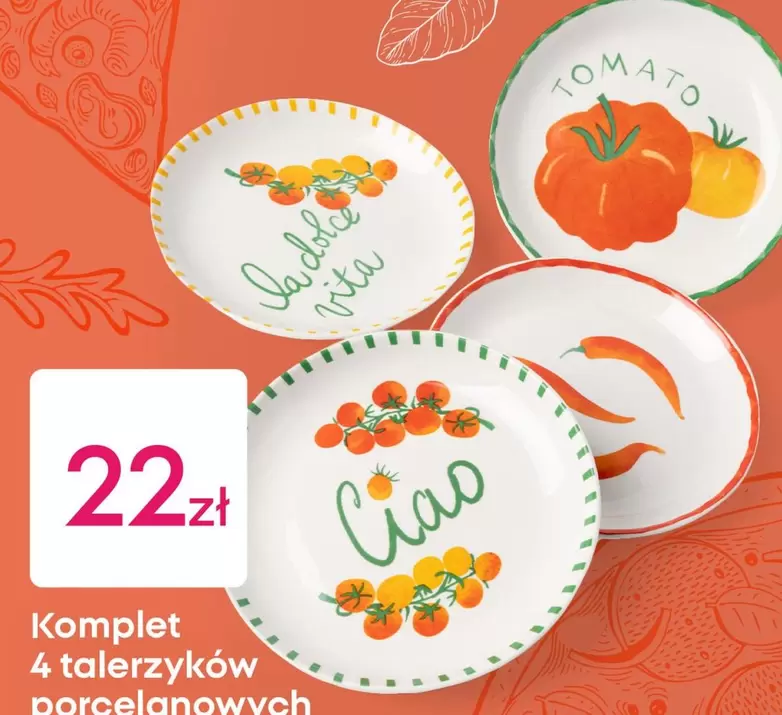 Komplet 4 talerzyków porcelanowych