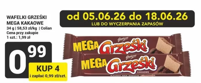 Mega - WAFELKI GRZESKI MEGA KAKAOWE