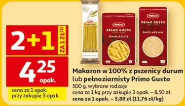 Makaron z pszenicy durum lub pełnoziarnisty