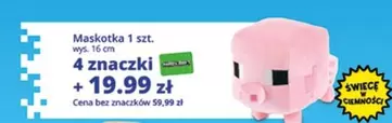 Maskotka 1 szt. wys. 16 cm + 4 znaczki