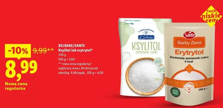 Ksylitol lub erytrytol