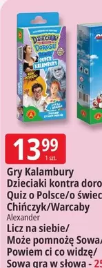 Gry Kalambury Dzieciaki kontra dorośli Quiz o Polsce/o świecie Chińczyk/Warcaby