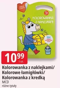 Kolorowanka z naklejkami / Kolorowe łamigłówki / Kolorowanka z kredką