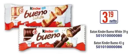 Kinder Bueno White 39 g S01010000080, Kinder Bueno 43 g S01010000086