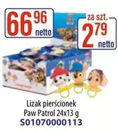 Lizak pierścionek Paw Patrol 24x13 g S01070000113