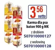 Karma dla psa baton 900 g MK S070100000127 z drobiem, Karma dla psa baton 900 g MK S070100000128 z wołowiną