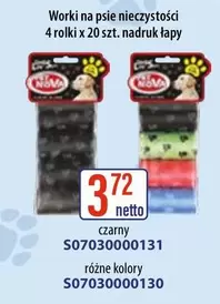 Worki na psie nieczystości 4 rolki x 20 szt. nadruk łapy S07030000131, S07030000130