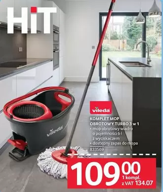 Vileda - KOMPLET MOP OBRTOWY TURBO 3 w 1
