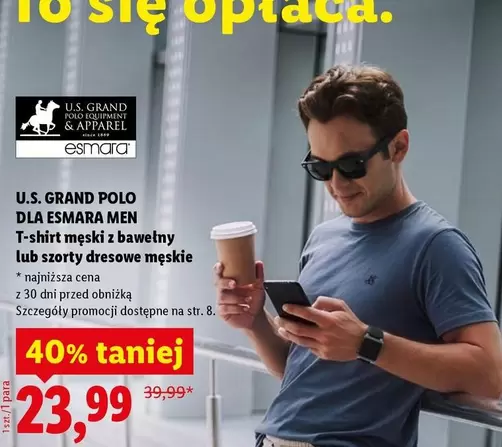 Polo - T-shirt męski z bawełny lub szorty dresowe męskie
