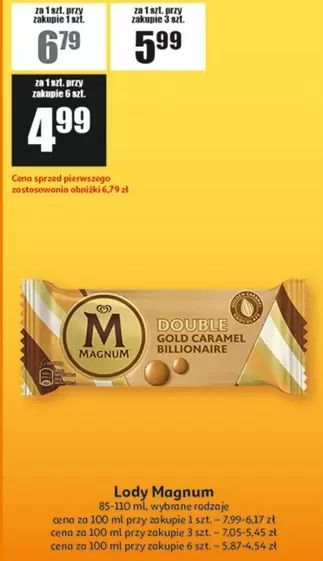 Lody Magnum Double Gold Caramel Billionaire