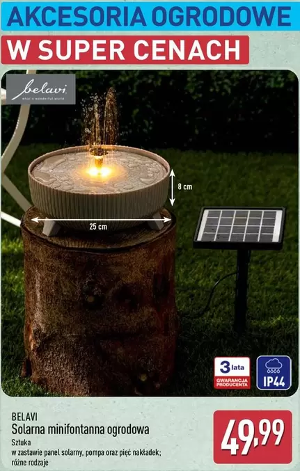 Solarna minitfontanna ogrodowa