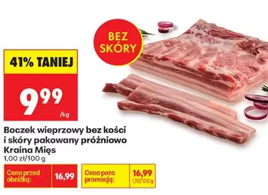 Boczek wieprzowy bez kości i skóry pakowany próżniowo