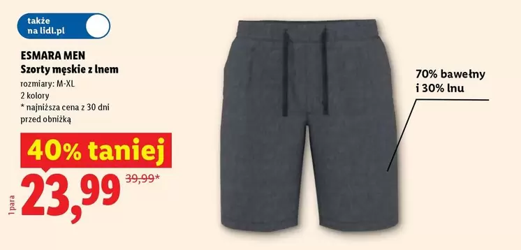 Szorty męskie z lnem