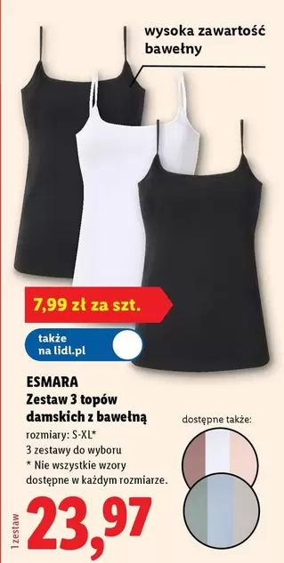 Zestaw 3 topów damskich z bawełną