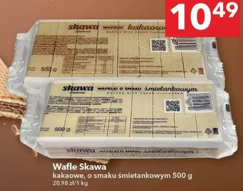 Wafle kakaowe, o smaku śmietankowym