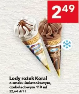 Lody rożek Koral