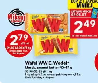 Wwe - Wafel WW E. Wedel klasyk, peanut butter