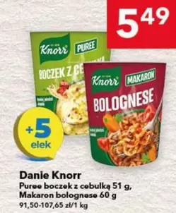 Puree boczke z cebulka, Makaron bolognese