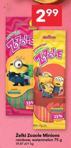 Żelki Zozole Minions rainbow, watermelon