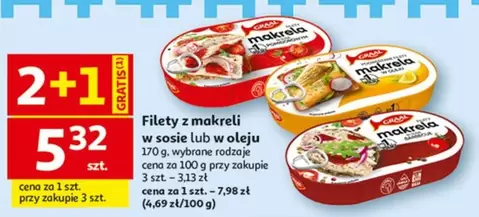 Filety z makreli w sosie lub w oleju