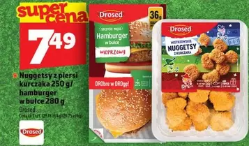 Nuggetsy z piersi kurczaka 250 g / hamburger w bulce 280 g