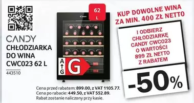 CHŁODZIARKA DO WINA CWC023 62 L