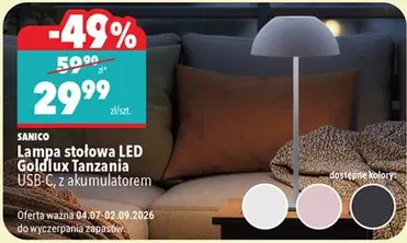 Lampa stołowa LED Goldlux Tanzania USB-C, z akumulatorem