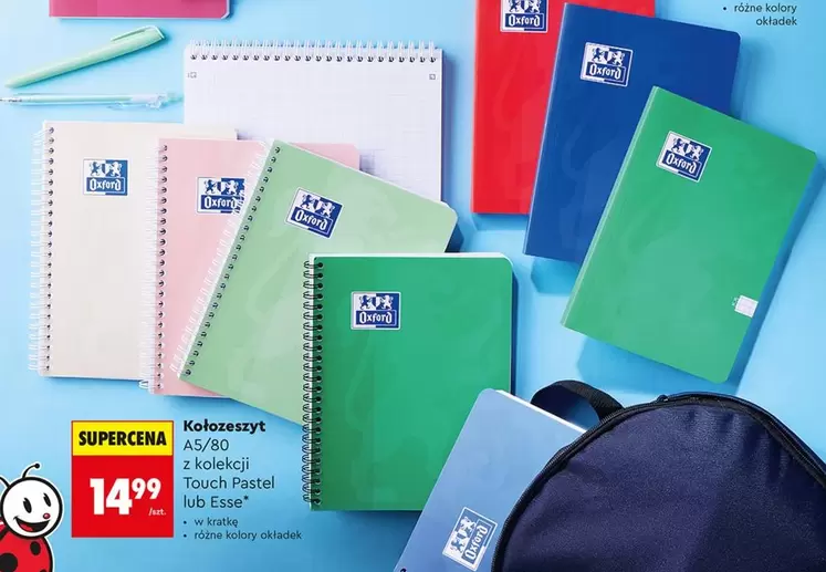 Oxford - Koloszeszyt A5/80 Touch Pastel lub Exer