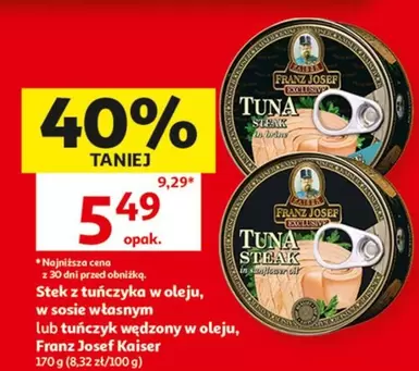 Stek z tuńczyka w oleju, w sosie własnym lub tuńczyk wędzony