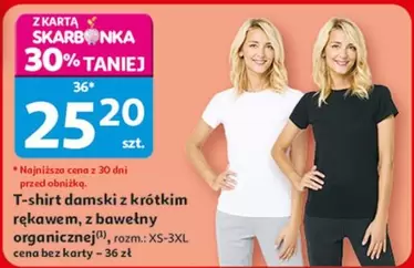T-Shirt - T-shirt damski z krótkim rękawem, z bawełny organicznej