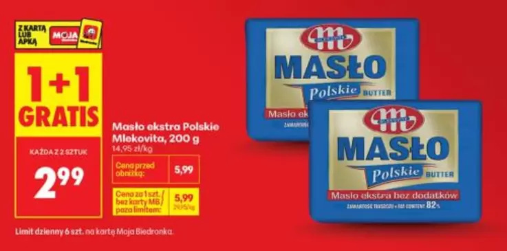 Mb - Masło ekstra Polskie Mlekovita, 200 g