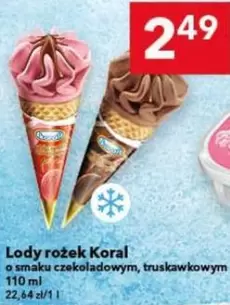 Lody rożek Koral