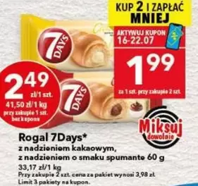 Rogal 7Days* z nadzieniem kakaowym, z nadzieniem o smaku spumante