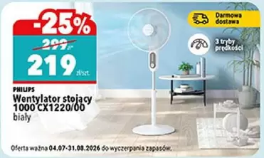 Philips - Wentylator stojacy 1000 CX1220/00 bialy
