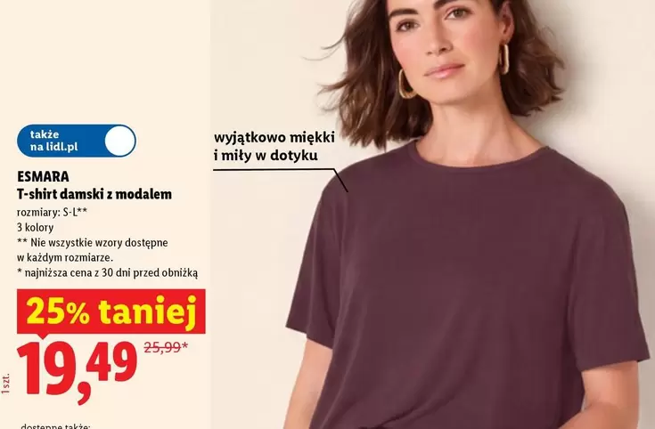T-Shirt - T-shirt damski z modalem