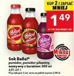 Sok Balla! pomidor, pomidor pikantny, warzywny z burakiem