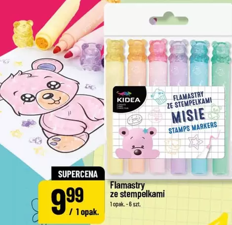 Flamastry ze stempelkami MISIE STAMPS MARKERS