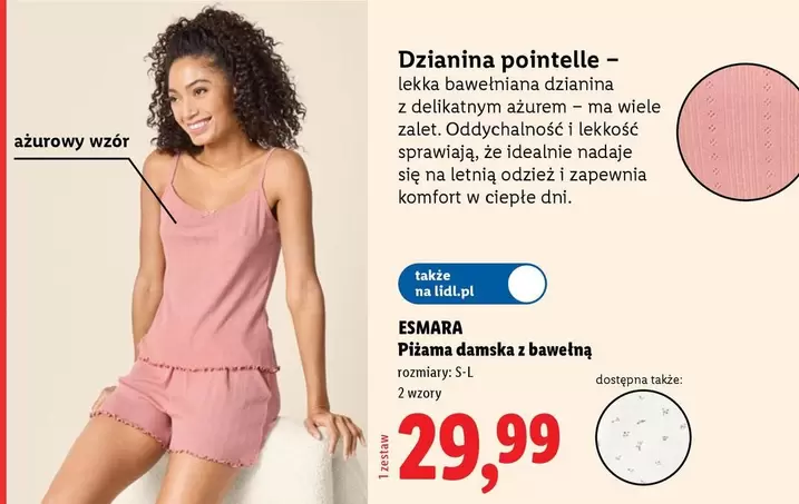 Piżama damska z bawełną