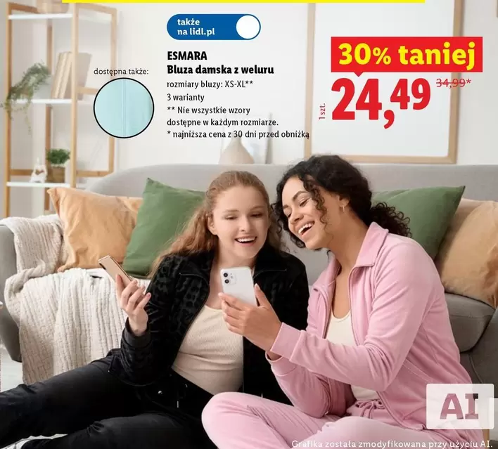 Bluzka damska z weluru