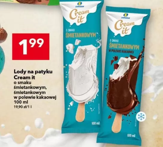 It - Lody na patyku Cream it o smaku śmietankowym, śmietankowym w polewie kakaowej