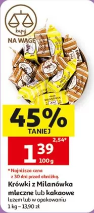 Krówki mleczne lub kakaowe
